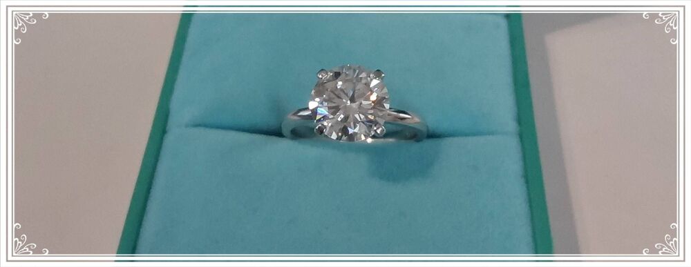 2 Ct. GRA CERTIFIED Moissanite Diamond Round Solitaire Engagement Ring Sz 10